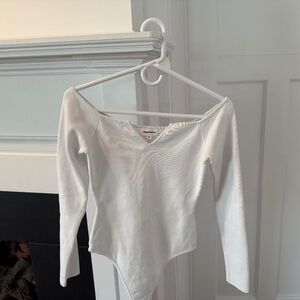 Super down white bodysuit
